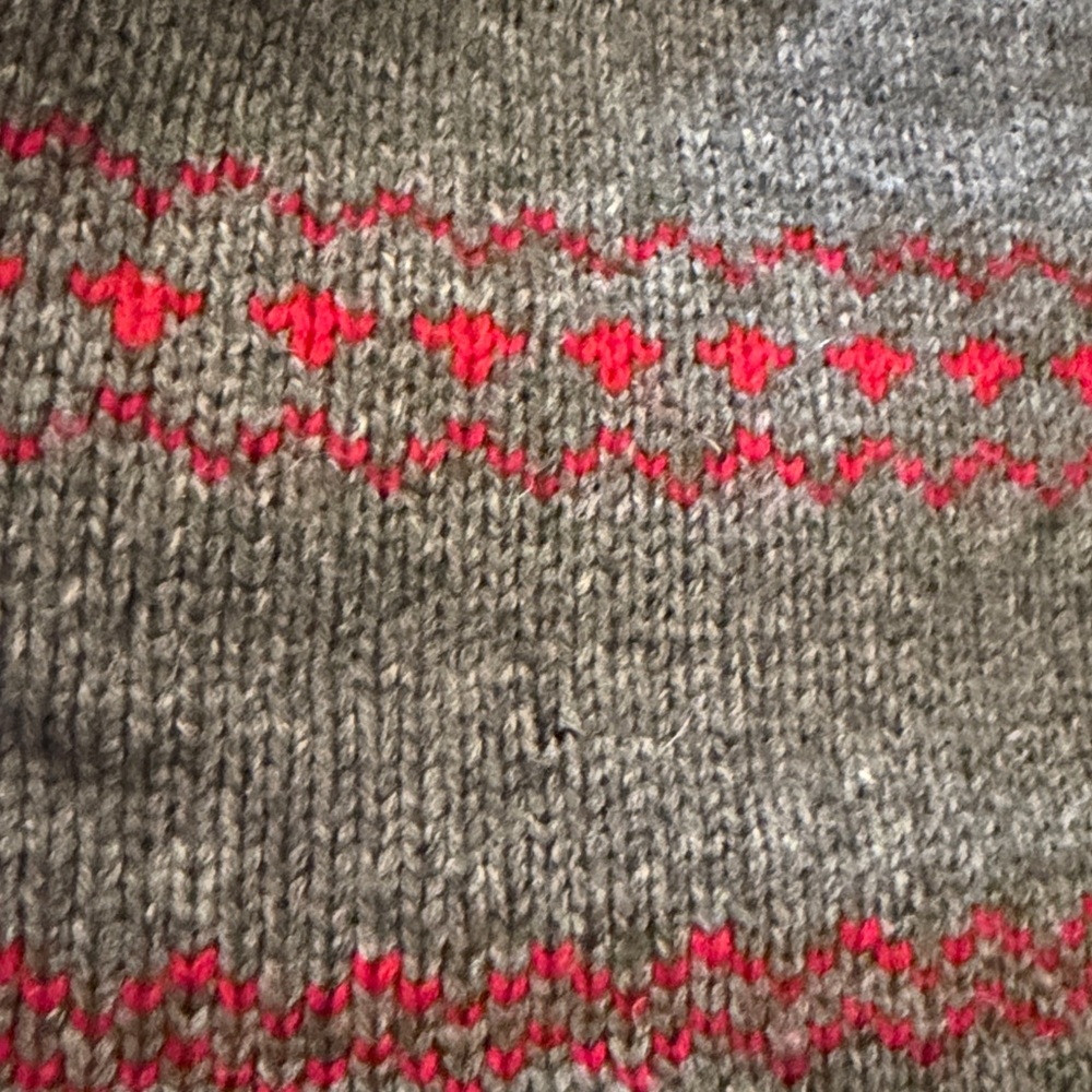J. Crew Charcoal and Crimson Handknit Crewneck Sweater - Picture 6 of 6